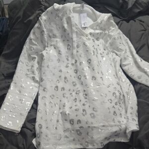 White Leopard Print Hoodie